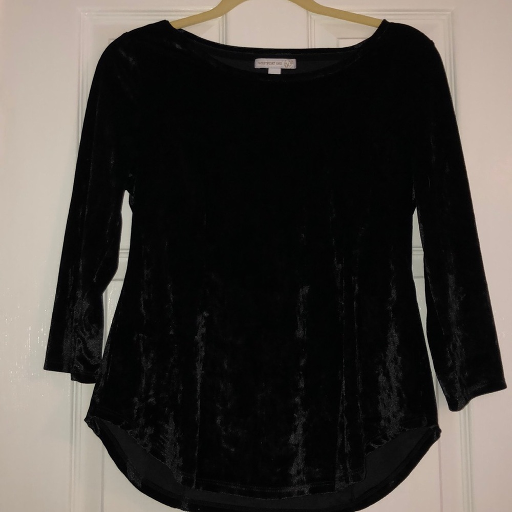 Westport black suede blouse